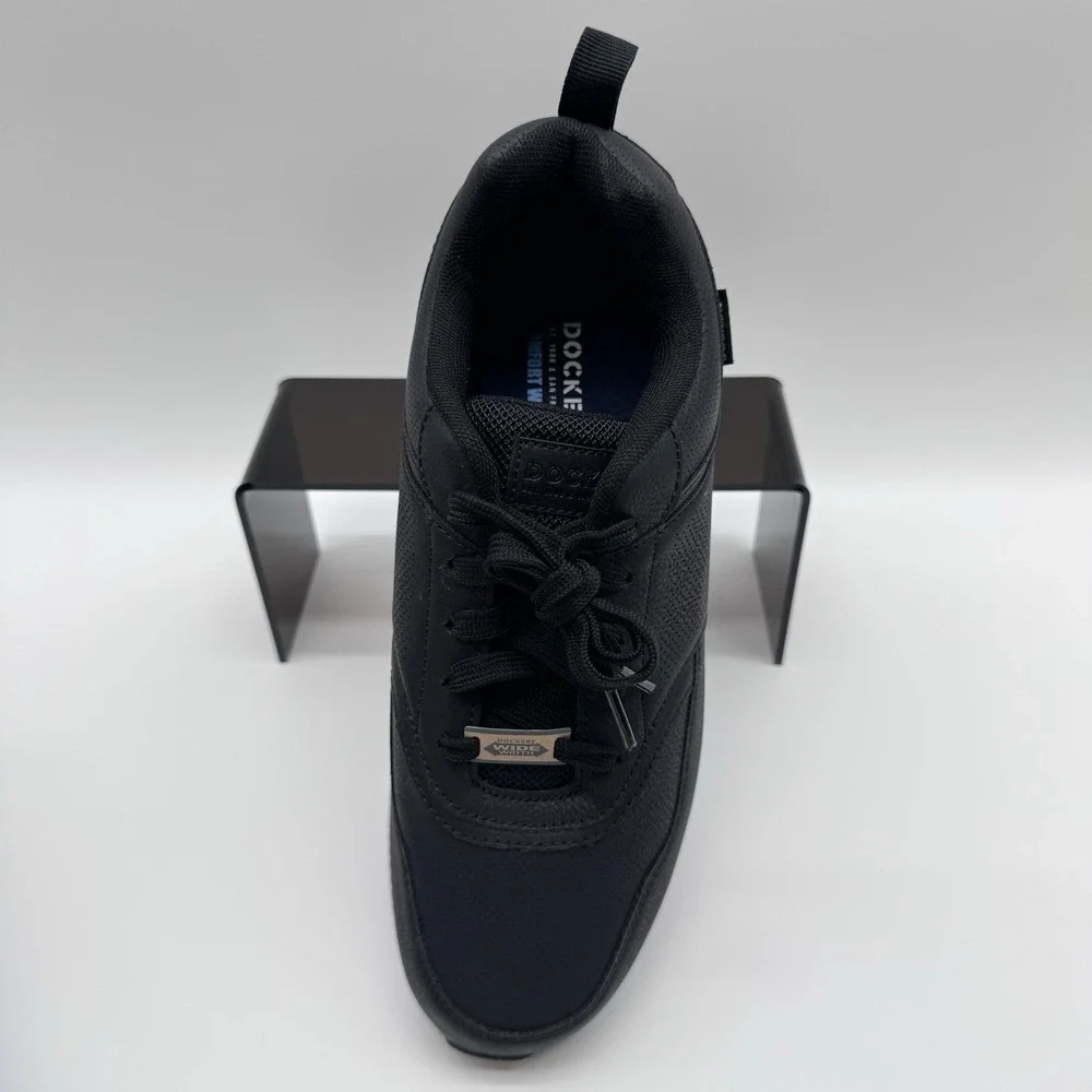 Size 9M- Dockers Comfort Flex Walker Lightweight Wide Shoes, Black/White